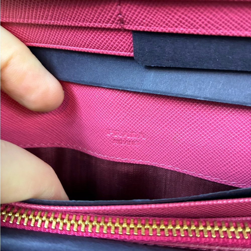 Prada Peonia Pink Saffiano Leather Bow Snap Wallet - NWT Authentic w/ Box - Picture 9 of 15
